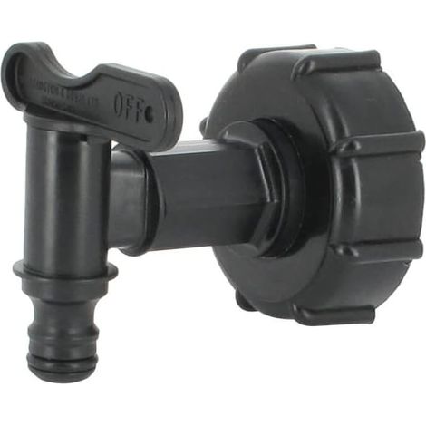 Connecteur de robinet S60X6 pour réservoir d’eau 1000L, vanne de sortie avec embout tuyau, accessoire irrigation et jardin (1/4)