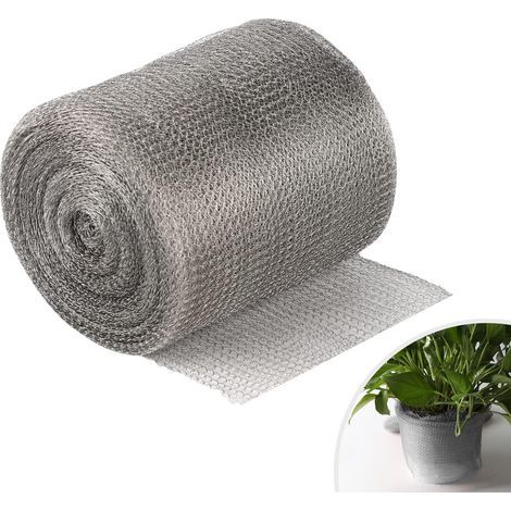Stainless steel mesh, double layer, fills holes and cracks, protective barrier for garden plants, 12.7 cm x 1 m
