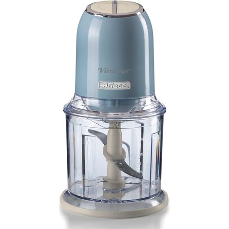 Ariete 438 Vintage Tritatutto Elettrico 4 Lame Acciaio Inox 2 Velocita' 0.6 L 400W colore Celeste (1/5)