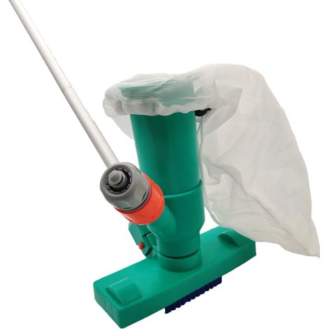 Accessoires de piscine (PRISE UE) Tête d'aspirateur de piscine avec sac et brosse, kit de nettoyage pour outil de nettoyage de piscine à perche en 5 sections (vert) (1/5)
