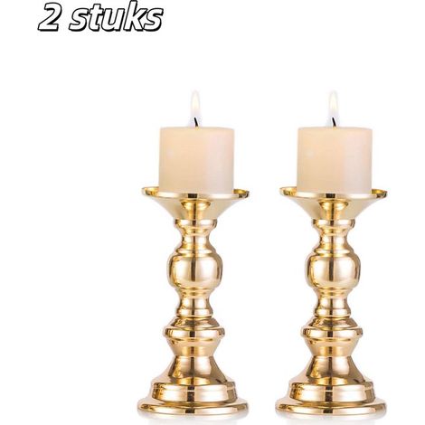 Lot de 2 Chandeliers en métal - Idéaux pour les mariages, les fêtes et les anniversaires à la lueur des bougies - Conviennent pour décorer les tables et les cheminées - Bougies non incluses - Finition (1/5)