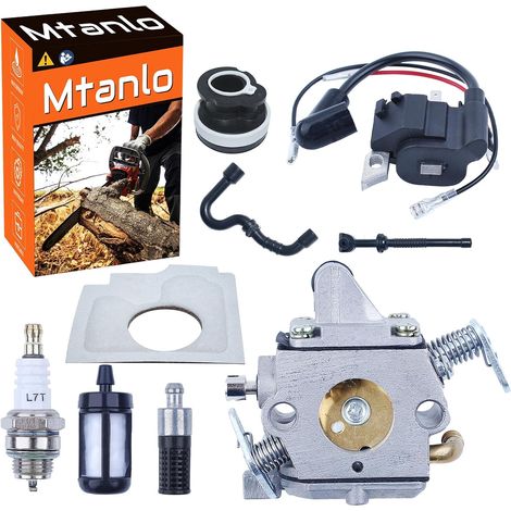 Carburateur MS170 pour Stihl 017 018 MS180 MS170C MS180C Zama 180 tronçonneuse C1Q-S57A C1Q-S57 C1Q-S57B 1130 120 0603 124 0603 0800 avec carburateur MS170, bougie d'allumage 80, filtre à essence et b (1/5)