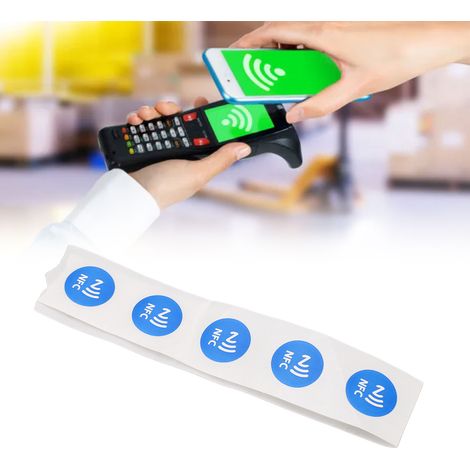Étiquettes/autocollants NFC compatibles avec TagMo et Amiibo, 504 octets de mémoire, entièrement programmables, bleus. (1/5)