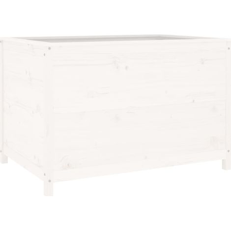 Macetero bancal elevado plantas flores terraza jardín jardín 119,5 x 82,5 x 78 cm madera maciza de pino blanco 020039337 (1/5)