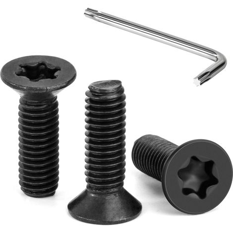 Vis à Tête Fraisée Torx M6 x 20 mm Noir Vis à Six Pans Creux en Acier Inoxydable A2 V2A à Tête Fraisée Métaux avec Clé T30 Filetage Complet 30 Pièces (1/5)