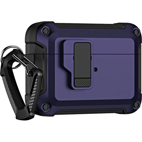 Funda protectora para AirPods 4 Pro con mosquetón - Morada
