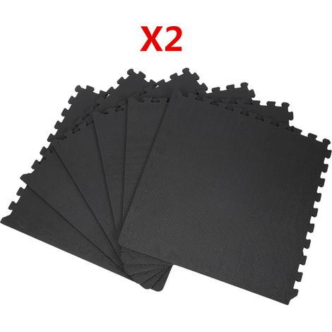 12 Pièces Tapis d'exercice avec Dalles Emboîtables en Mousse EVA Tapis de Gym Sport Yoga 63cm x 63cm (1/4)