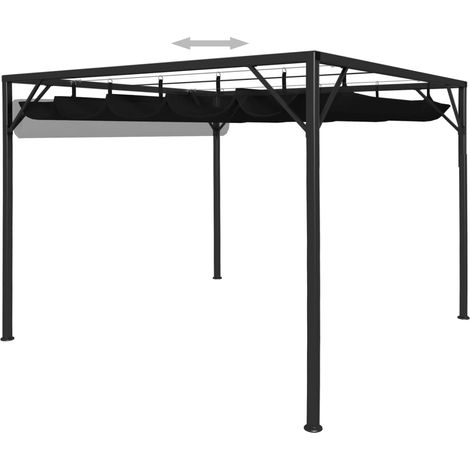 Chapiteau de jardin avec auvent rétractable 3x3 m Anthracite CFW638920 (1/5)