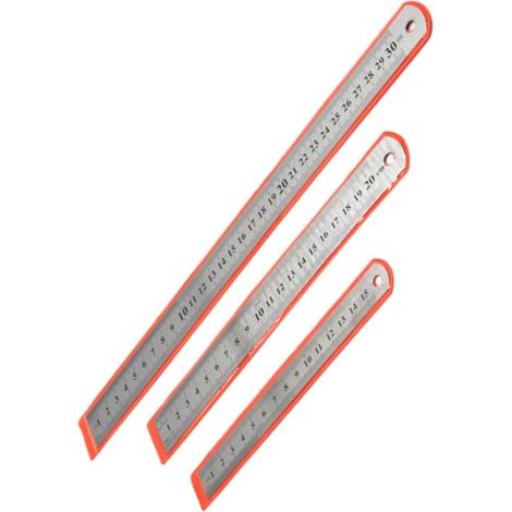 Règle double échelle en acier inoxydable pour fournitures (1/5)