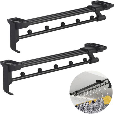Cintre coulissant, tringle de garde-robe coulissante, 2 pièces, longueur 300 mm tringle de garde-robe coulissante, tringle de garde-robe rétractable (1/5)