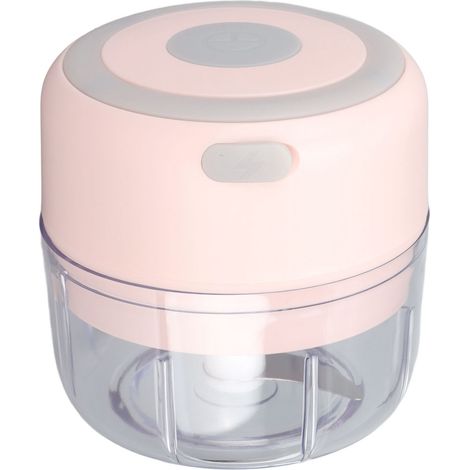 Mini hachoir à ail électrique rechargeable USB, 100 ml, en acier inoxydable, rose (1/5)