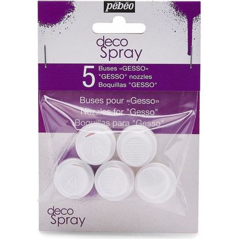 Buses pour bombe de peinture - DécoSpray - Lot de 5 - Buses Gesso - Valve de diffusion (1/2)