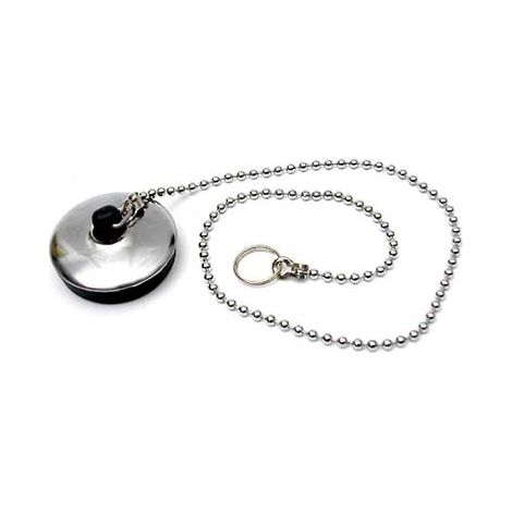 TAPPO PILETTA + CATENA - PVC/INOX MM 31- 12 pezzi