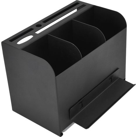 Porte-couverts en acier inoxydable, fixation murale intégrée avec repose-baguettes et 4 compartiments de rangement (1/5)