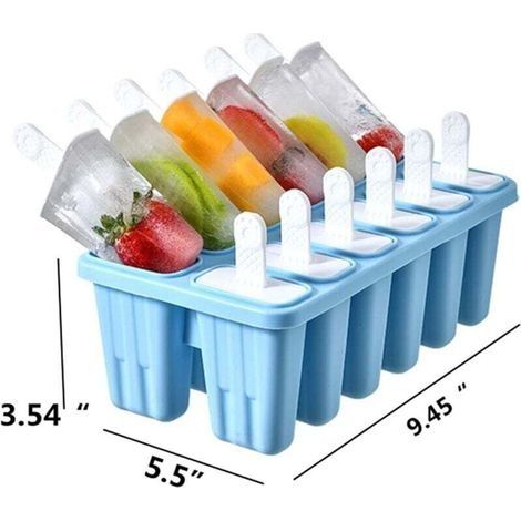 Eisformen, Set mit 12 Silikon-Eisformen, leicht zu entformen (12 Mulden, blau) (1/3)