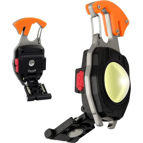 Mini Lampe de Travail Portable Lampe de Poche Rechargeable 800 Lumen Porte-clés Lampes d'inspection, avec Ouvre-Bouteille,Base Magnétique, pour Camping/Réparation/Urgence(1 PCS) (1/5)