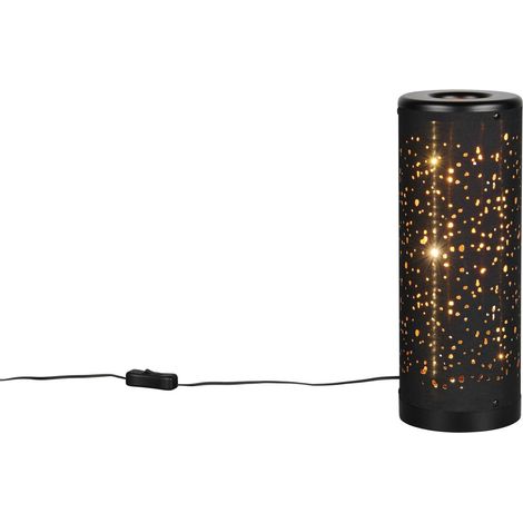 Lampada da tavolo LED, plastica e tessuto, nero opaco, H 35 cm, Taco (1/5)
