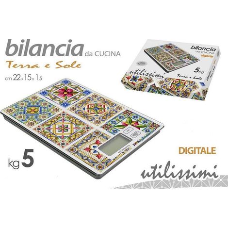 Kaela - Bilancia Portatile Da Cucina Digitale Max. 5kg 22x15x1,5cm Decoro Mosaico 828508 - (1/2)