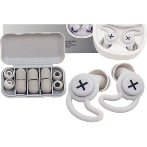 Tapones para los oídos de silicona gris, reutilizables y lavables, para un sueño reparador y una protección auditiva óptima - KZQ