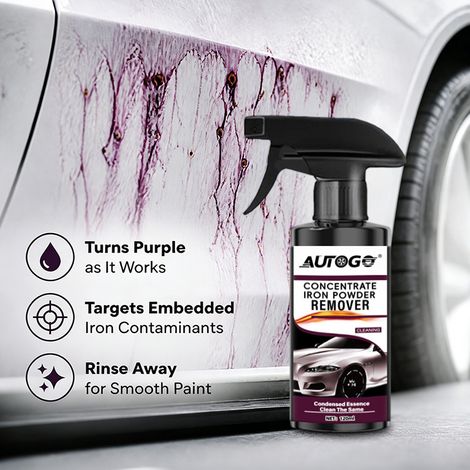 Auto-Eisenpulver-Entfernungsspray – Reinigungs- und Pflegeprodukte für Karosserie, Felgenlack, Staub und Oxidationsflecken – Eisenpulverentferner 120 ml -- DE (1/4)
