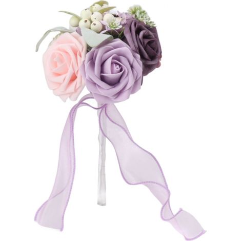 Ramo de flores artificiales hechas a mano, colores vibrantes, estilo elegante, para bodas, fiestas, oficinas y jardines. (1/5)
