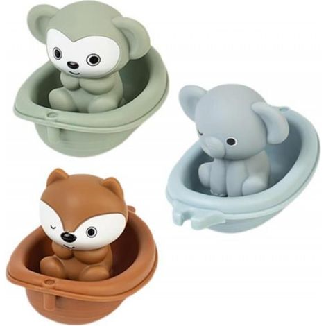 6X Jouet de bain, Bateau flottant, Design empilable, Couleurs vives, Structure robuste, Pour bébé (1/5)