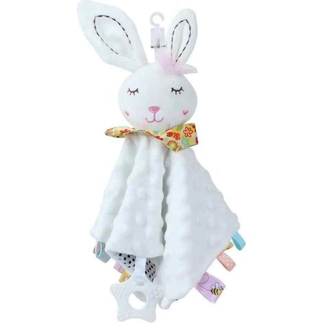 Couverture de réconfort pour bébé (motif lapin, 26 x 27 cm), couverture apaisante pour bébé (1/4)