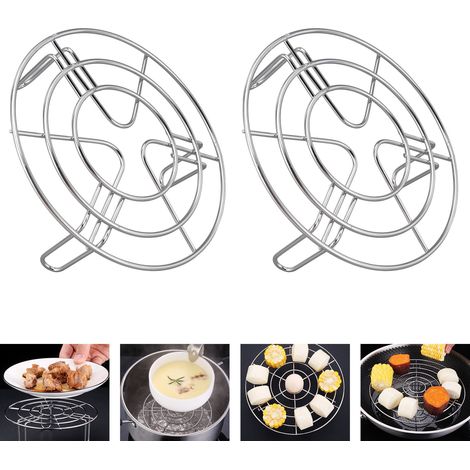 Nouveau panier vapeur triangulaire en acier inoxydable 304, adapté à un usage domestique, à la friteuse à air et aux paniers vapeur, longueur 19,5 cm. (1/5)
