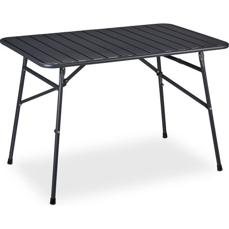 Tavolo da giardino pieghevole quadrato moderno 80 x 80 x 74 cm per 4 persone in metallo antracite 130010455