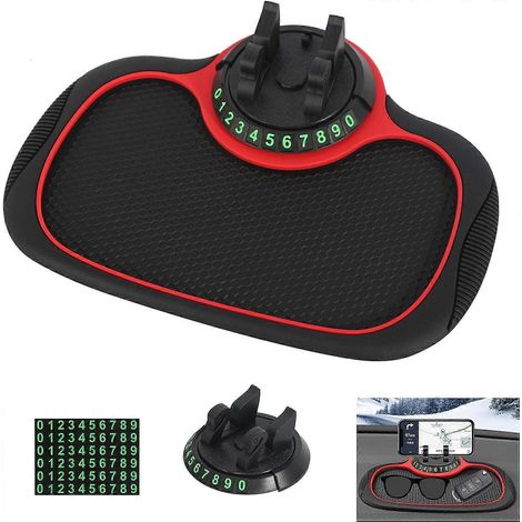Tapis antidérapant pour voiture, support de téléphone portable, tapis de tableau de bord antidérapant, support de téléphone rotatif à 360° (1/5)