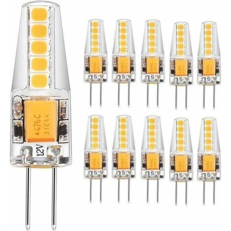 -G4 LED Ampoule 3W AC/DC 12V Equivalent 30W Ampoule à Halogène Blanc Chaud 3000K 2835 SMD 300 LM, Non-Dimmable, 360° Angle de Faisceau(Lot de 10) (1/4)