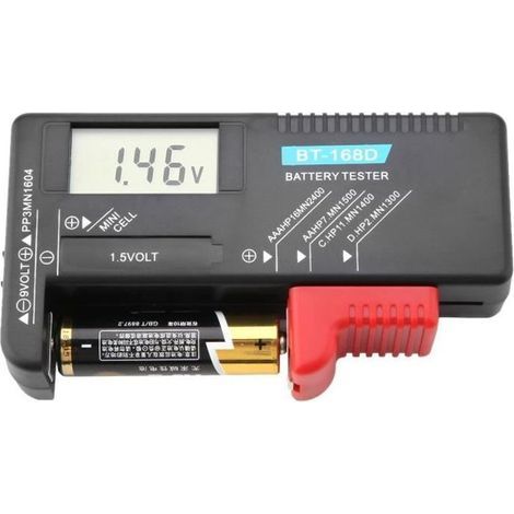Testeur de batterie -BT-168D - LCD Numérique - Compatible AA. AAA. 9V (1/4)
