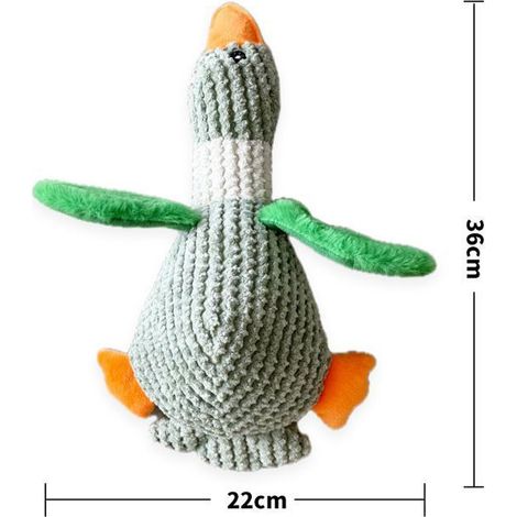 Peluche couineuse pour chien, motif canard - Vert - Gris - Café - 22 x 36 cm (1/5)
