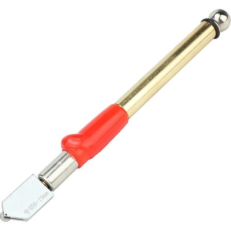 1 couteau à verre à poignée métallique avec rouleau, outil de coupe pour carrelage et miroir (couleur aléatoire) (1/5)