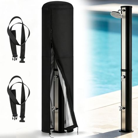 Housse de Protection pour Douche Solaire 420D 67 × 220 cm revêtement PU, imperméable, anti-UV, anti-déchirure, 2 sangles, sac de rangement, pour douche extérieure (1/5)
