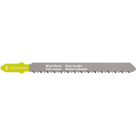 Lame de scie sauteuse Jig 26 AS bois CV 75 T2.5 SW SC RV. Pour panneaux revêtus, bois, bois tendre, bois de construction, plans de travail de cuisine, contreplaqué, multiplex. VE=5 pcs. (1/5)