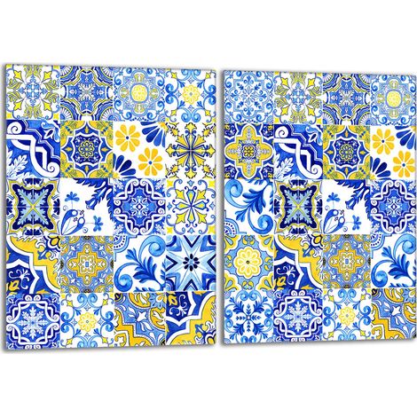Plaque de protection en verre pour poêle 2x40x52 Mosaïque (1/5)