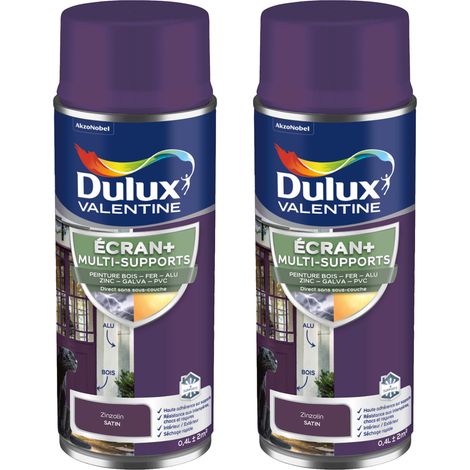 ECRAN+ MULTI-SUPPORTS EXTERIEURE Satin - Lot de 2 aérosols en phase aqueuse - Zinzolin 400 ml - Dulux Valentine