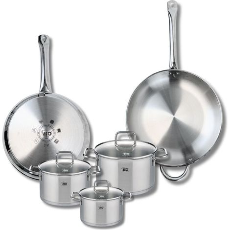 Ensemble de 2 Poêles de cuisson 28 et 32 cm et 3 faitouts 14, 16 et 20 cm Elo Profi Citrin (1/5)