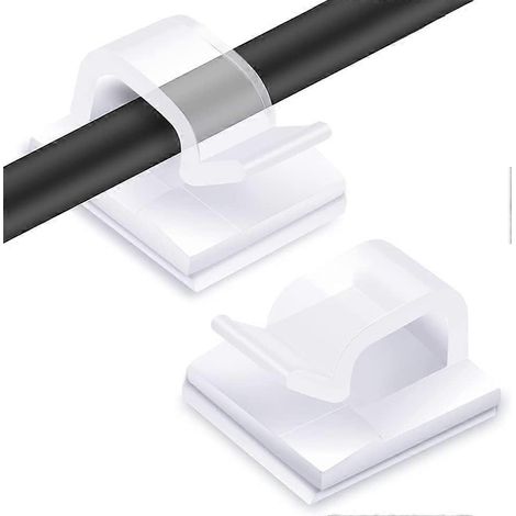 50 attaches de câble autocollantes blanches – Support extérieur pour guirlandes lumineuses-AquaForge (1/5)