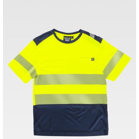 Camiseta de alta visibilidad combinada de manga corta C9251 WORKTEAM 3XL Amarillo fluor / Azul marino (1/2)