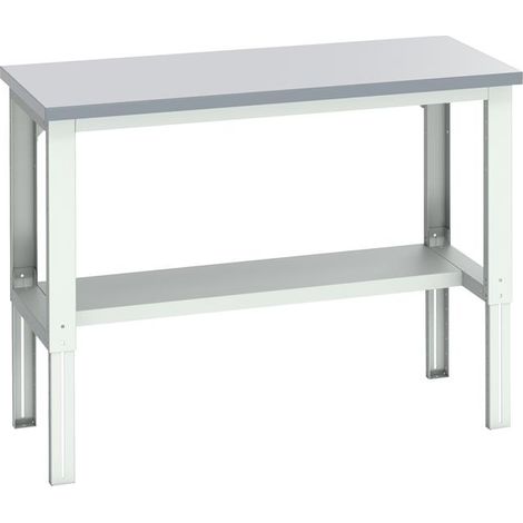 Bott 41003657.16V Cubio Adjustable Bench with Half Shelf, Laminate Top 1500 x 750mm