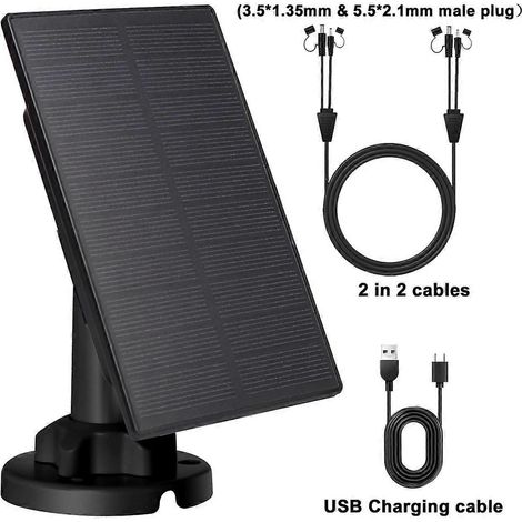 Panneau solaire 12V/1A 6V/2A pour système de caméra de sécurité-- (1/5)