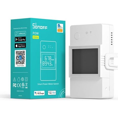 TrAdE Shop Traesio - Interruttore Intelligente D'élite Misuratore Consumo Potenza 20a Sonoff Powr320d - (1/5)