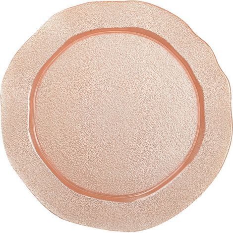 Assiette de Présentation en Verre en Forme de Fleur pour Table Coloris Saumon 32,5 cm - PANGIVO (1/4)