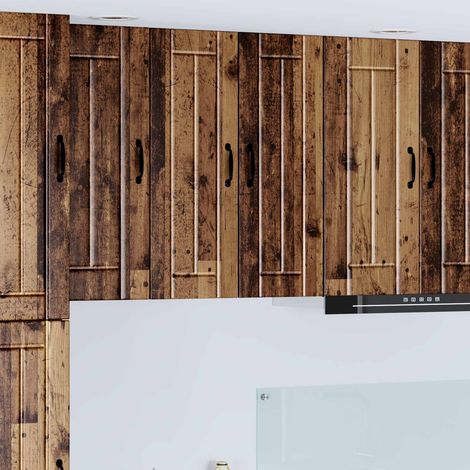 Armoire de cuisine 2 pcs-Lot de 2 Meuble de cuisine-Armoire de rangement Bois ancien 30 x 31 x 80 cm (1/5)