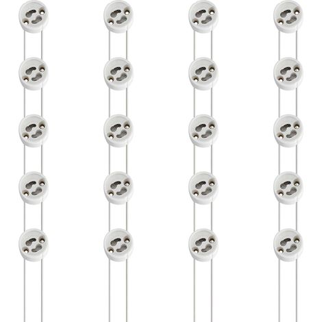 Douille GU10 30 Pièces, Céramique, Câble 15 cm, 250V 300W (1/5)