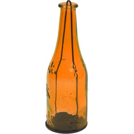 Orangefarbene Kerzenflasche mit Kette (1/5)