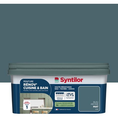SYNTILOR Renov' Vernice per mobili blu abisso opaco per cucina e bagno 2L SYNTILOR