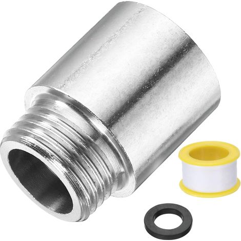 Shower Head Extension Arm Length 30 mm Stainless Steel 201 Straight Pipe Fitting Male Thread G1/2 to Female G1/2 Bathroom Hose Extension Silver Tone (1/5)